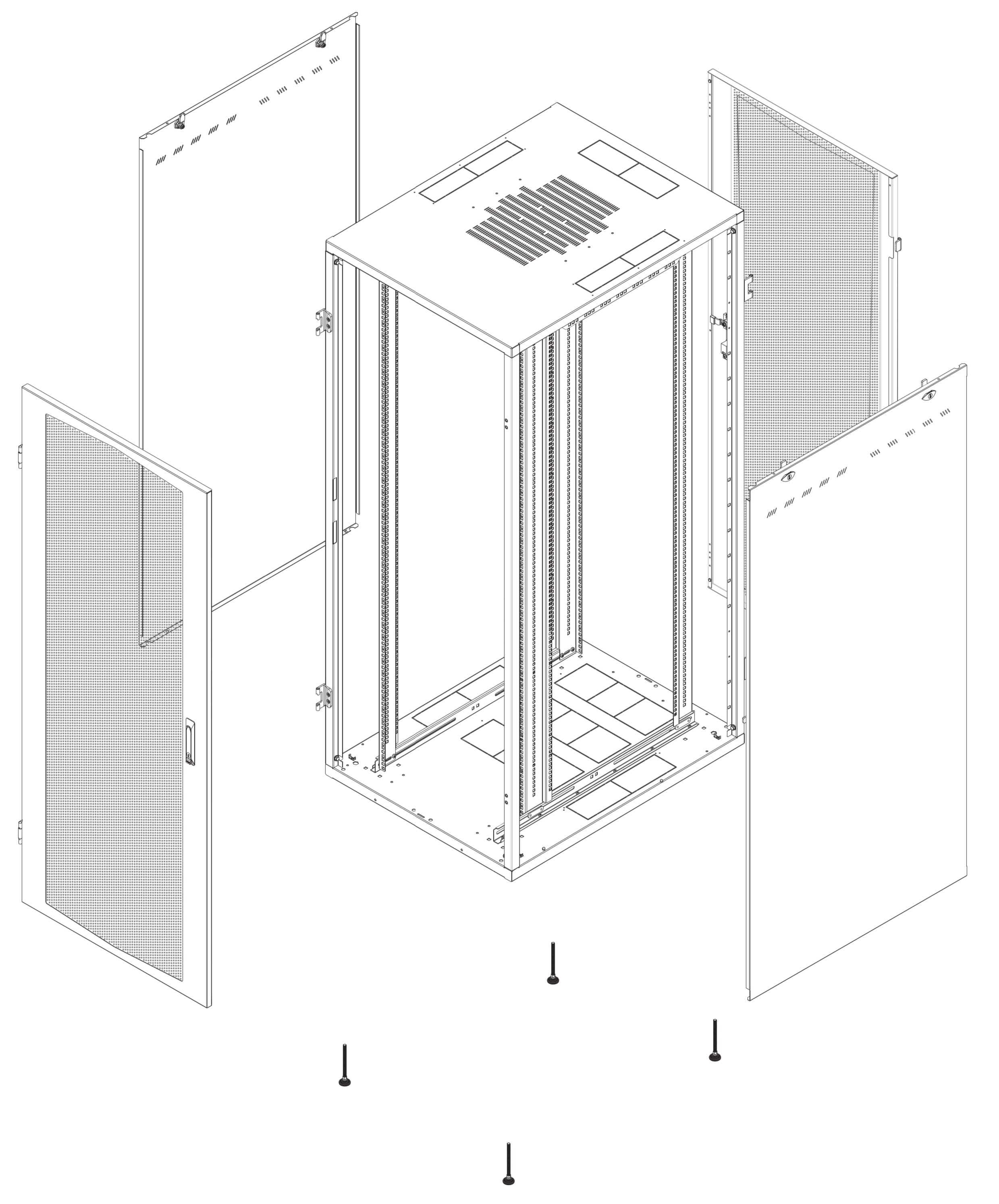 Armadio Server Rack NextGen 1000 19'' 800x1200 27U Nero Porta Grigliata - Intellinet I-CASE SVRP-2782-1BG