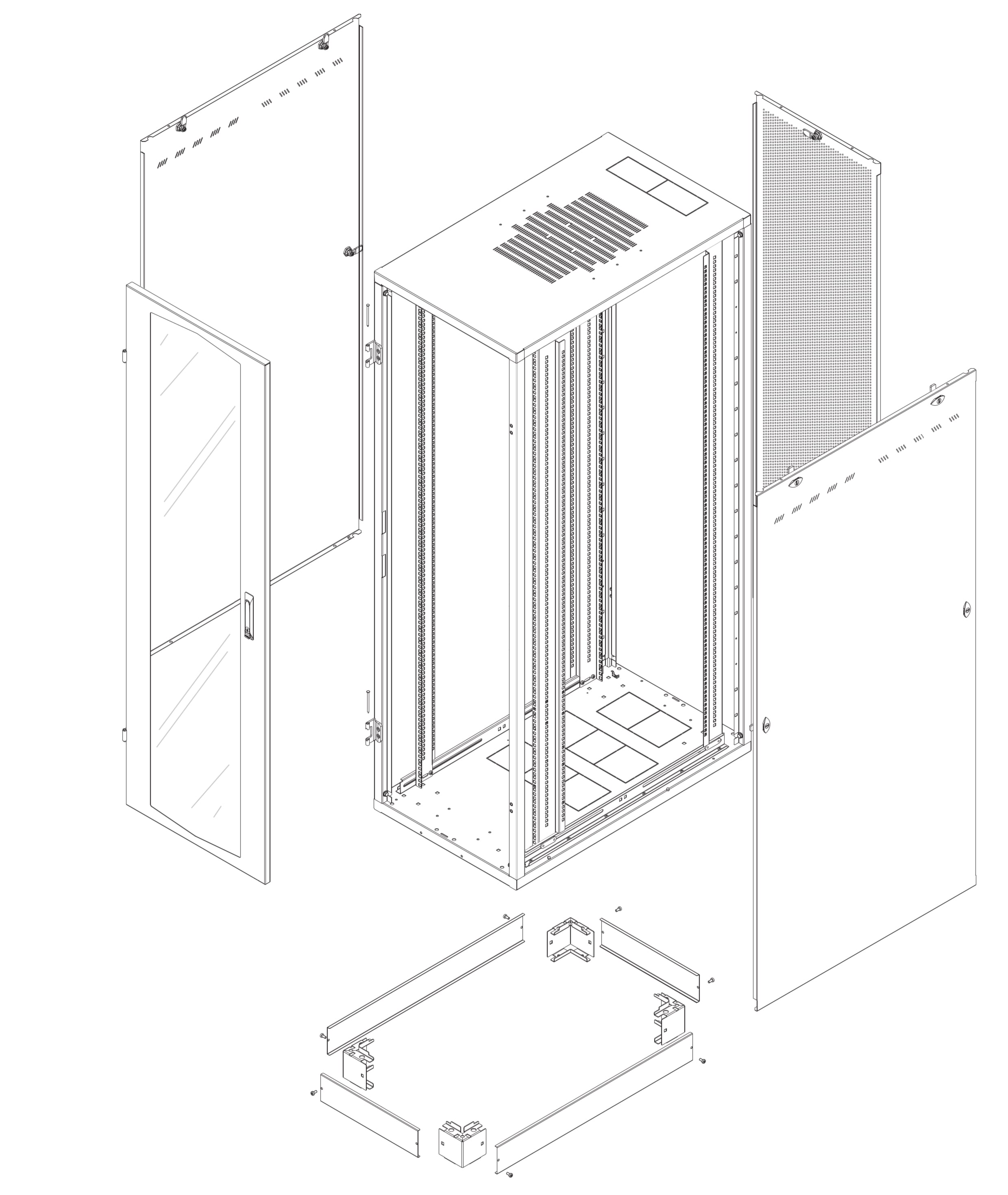 Armadio Server Rack NextGen 1000 19'' 600x1000 38U Nero - Intellinet I-CASE SVRP-38LTBL