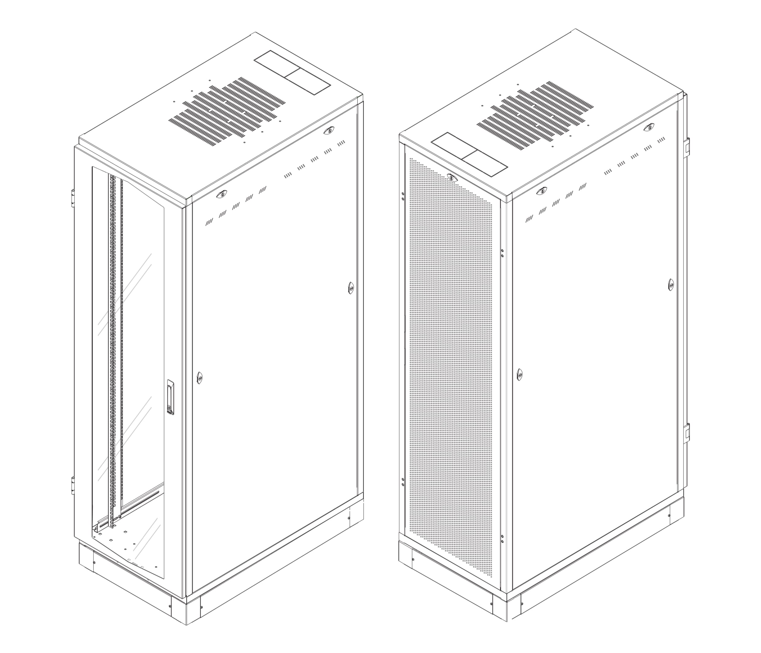 Armadio Server Rack NextGen 1000 19'' 600x1200 42U Nero - Intellinet I-CASE SVRP-4212LTBL