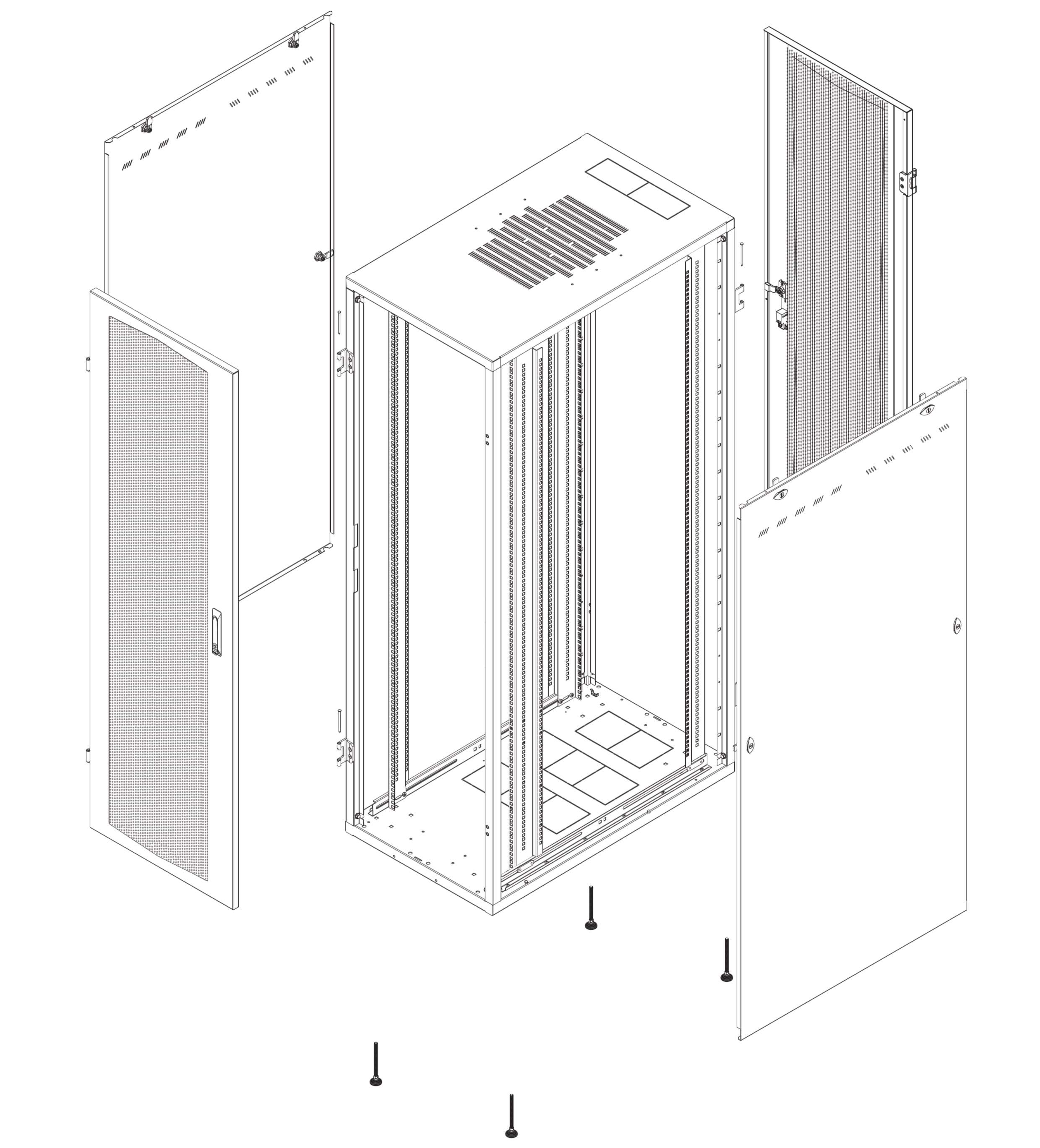 Armadio Server Rack NextGen 1000 19'' 600x1000 42U Nero Porta Grigliata - Intellinet I-CASE SVRP-426-1BG