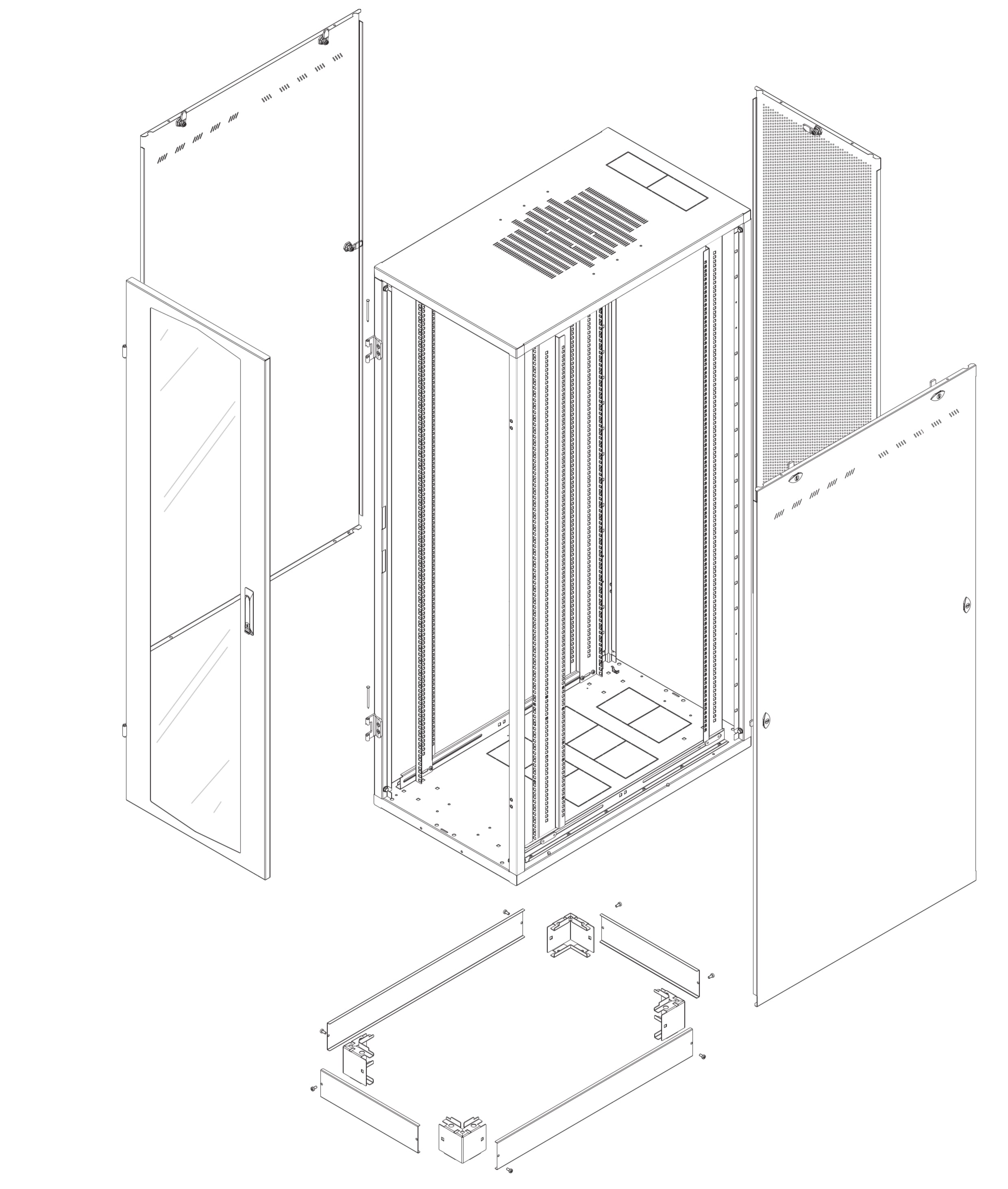 Armadio Server Rack NextGen 1000 19'' 600x1000 42U Grigio - Intellinet I-CASE SVRP-42LTGY