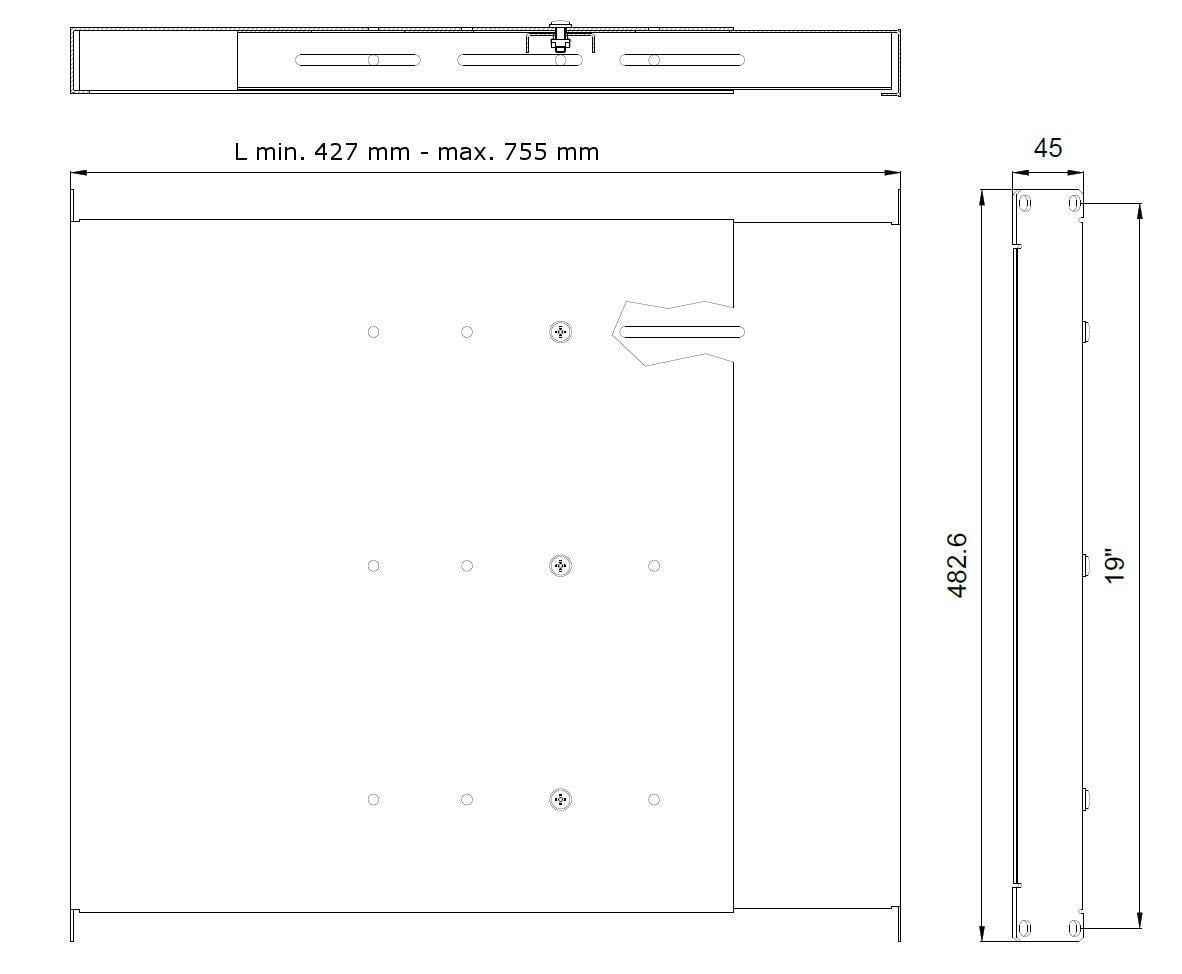 Mensola estensibile per Rack 19'' 1U Grigio 4 punti - Intellinet I-CASE TRAY-12