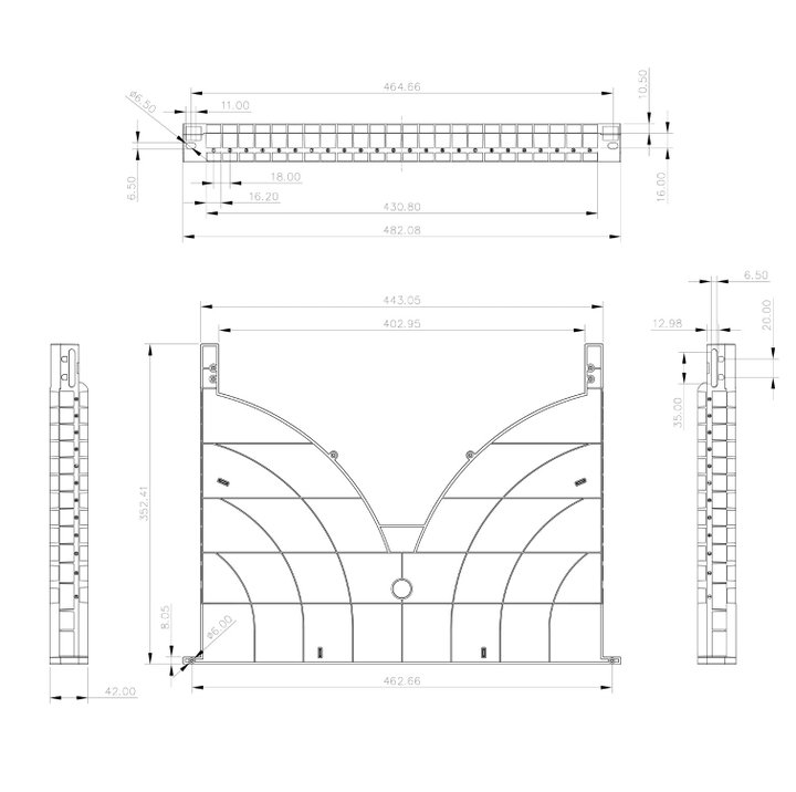Mensola Gestione Cavi su Rack 19'' 24 Porte P.1000 mm - Techly Professional I-CASE TRAY-ORG1000