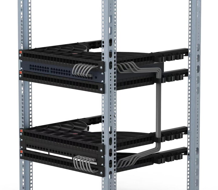 Mensola Gestione Cavi su Rack 19'' 24 Porte P.1000 mm - Techly Professional I-CASE TRAY-ORG1000