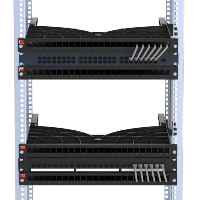 Mensola Gestione Cavi su Rack 19'' 24 Porte P.1000 mm - Techly Professional I-CASE TRAY-ORG1000