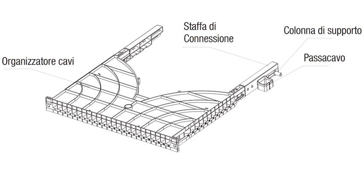 Mensola Gestione Cavi su Rack 19'' 24 Porte P.1000 mm - Techly Professional I-CASE TRAY-ORG1000