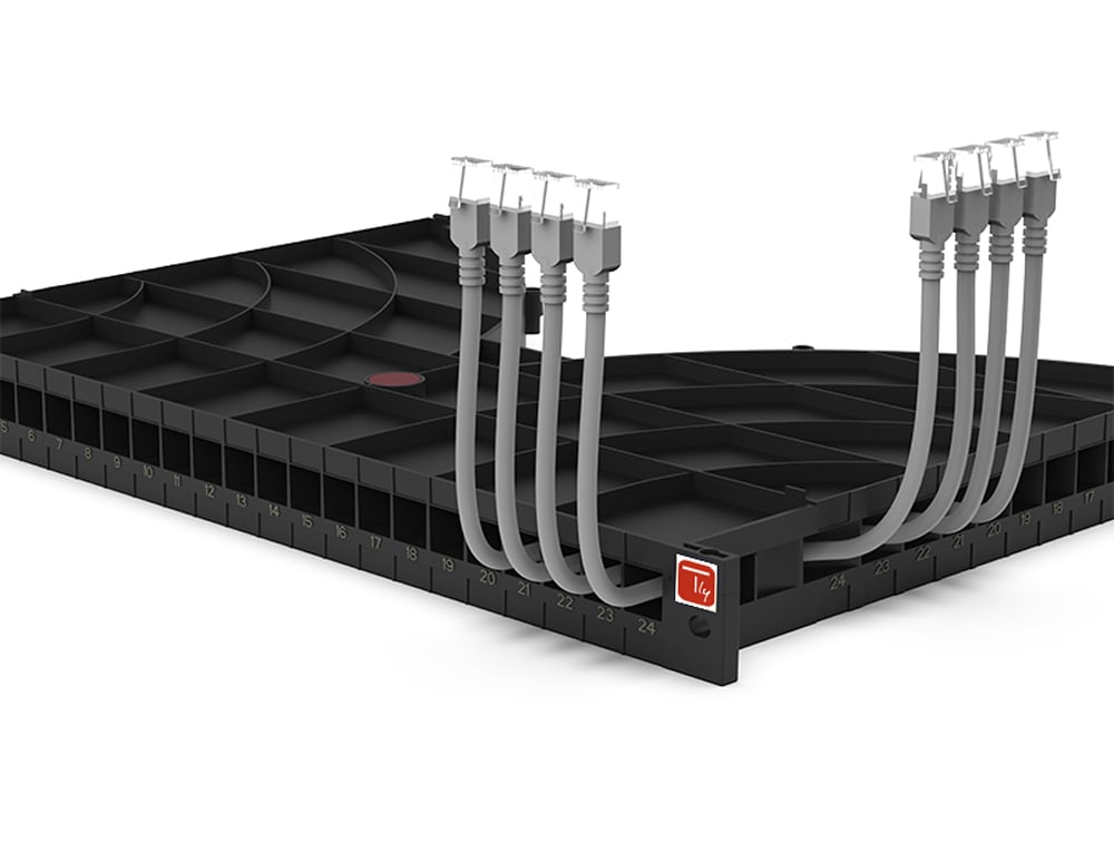 Mensola Gestione Cavi su Rack 19'' 24 Porte P.600 mm - Techly Professional I-CASE TRAY-ORG600