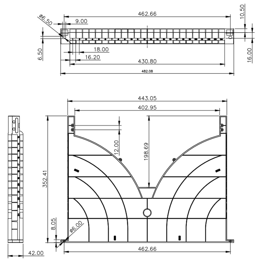 Mensola Gestione Cavi su Rack 19'' 24 Porte P.800 mm - Techly Professional I-CASE TRAY-ORG800