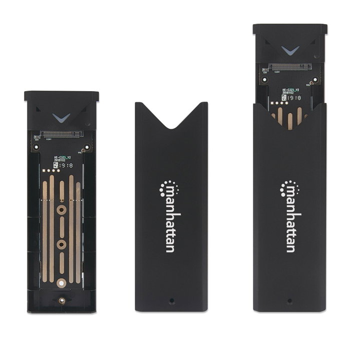 Box Esterno USB 3.2 SSD SATA M.2 NVMe - Manhattan I-CASE USB31C-NGFFM