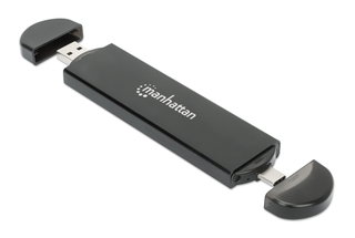 Box Esterno USB SSD M.2 NVMe e SATA Connessioni USB-C e USB A - Manhattan I-CASE USB31C-NGFFM2