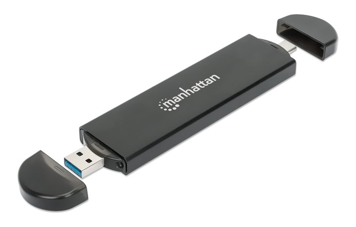 Box Esterno USB SSD M.2 NVMe e SATA Connessioni USB-C e USB A - Manhattan I-CASE USB31C-NGFFM2