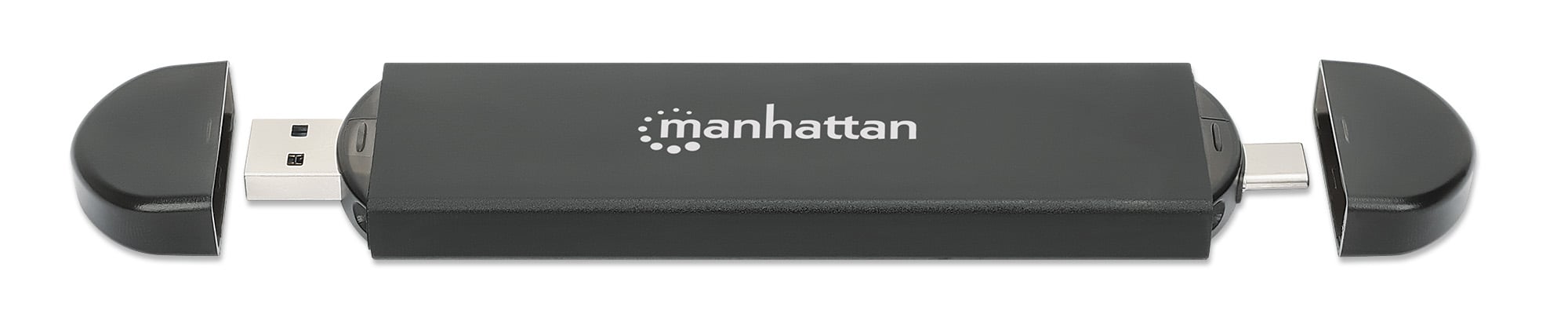 External USB SSD box M. 2 NVMe and SATA with USB-C and USB-A - Manhattan I-CASE USB 31 C-NGFFM 2