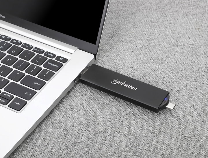 Box Esterno USB SSD M.2 NVMe e SATA Connessioni USB-C e USB A - Manhattan I-CASE USB31C-NGFFM2