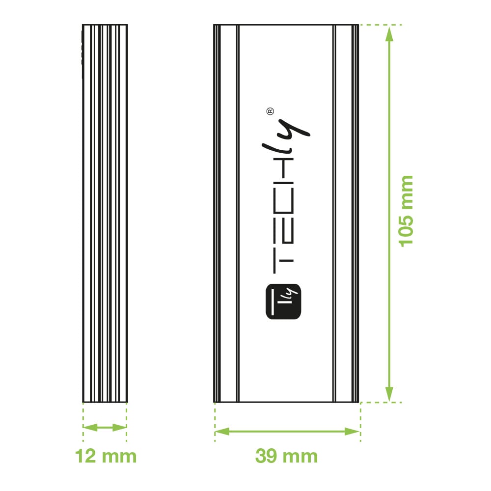 Box Esterno USB-C™ USB3.2 Gen2 NVMe/SATA M.2 SSD - Techly I-CASE USB31C-NVME2