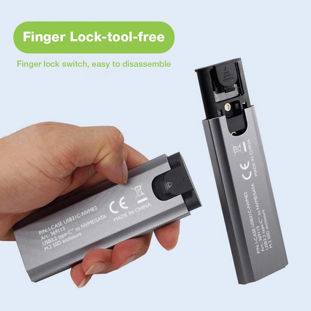 Box Esterno USB-C™ USB3.2 Gen2 NVMe/SATA M.2 SSD - Techly I-CASE USB31C-NVME2