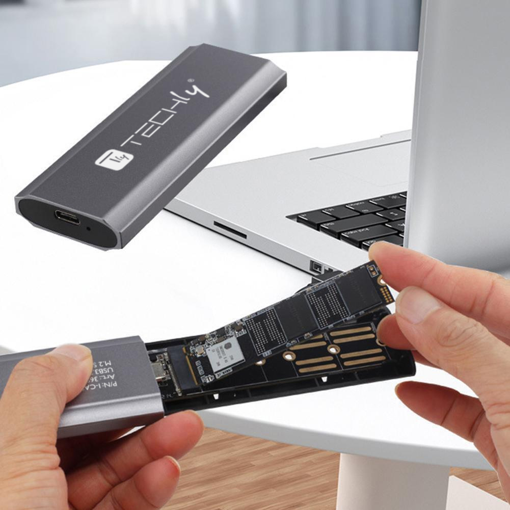 Box Esterno USB-C™ USB3.2 Gen2 NVMe/SATA M.2 SSD - Techly I-CASE USB31C-NVME2