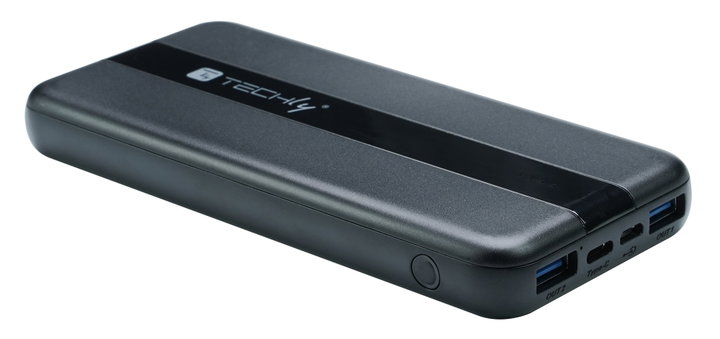 Power Bank 10000 mAh 20W USB-C 3 Output Ports with Cable - Techly I-CHARGE-1000020W