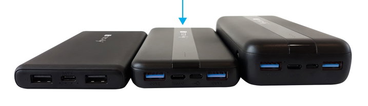 Power Bank 10000 mAh 20W USB-C 3 Output Ports with Cable - Techly I-CHARGE-1000020W