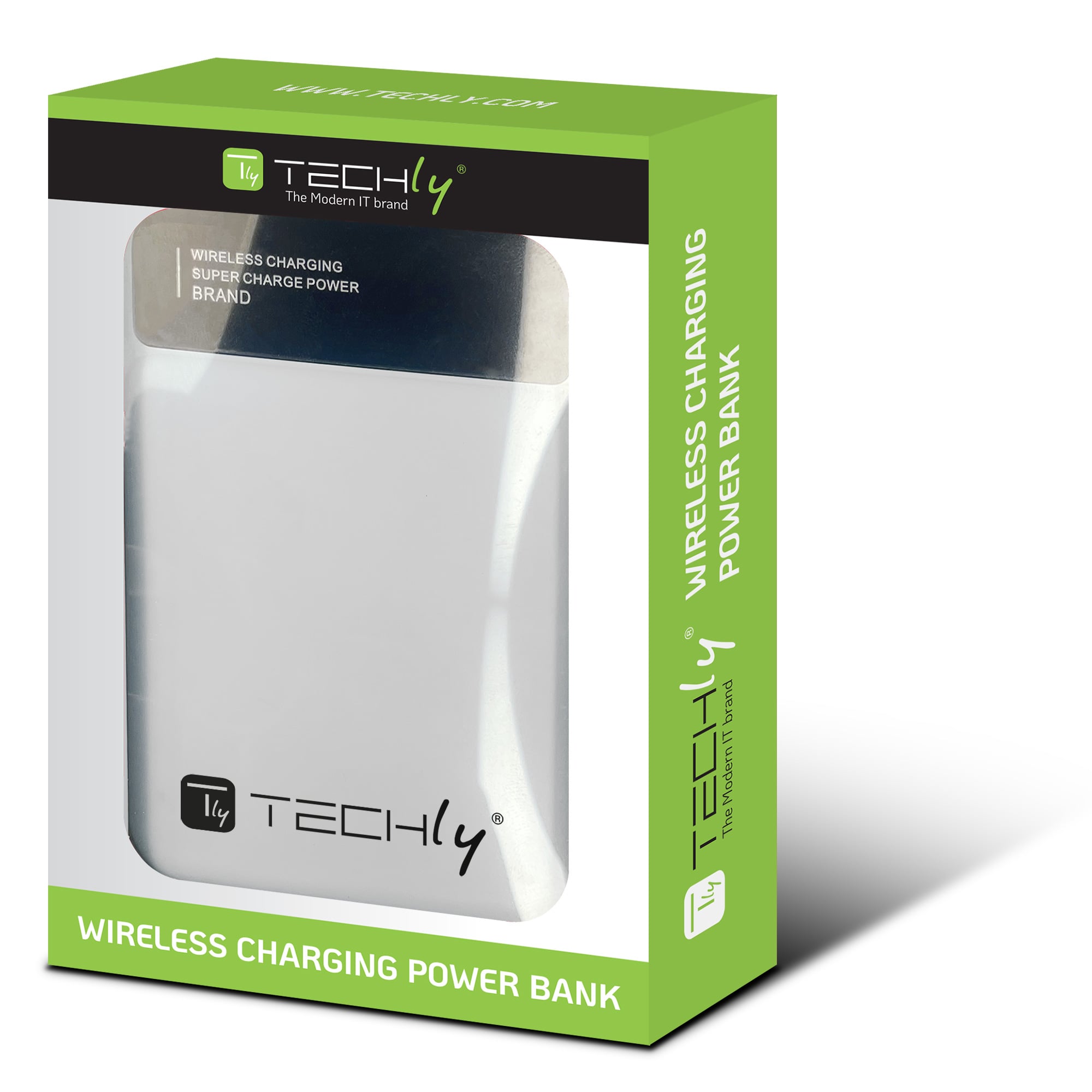 Power Bank Wireless Magnetic 3 in 1 with LED 10.000 mAh 22,5 W White - Techly I-CHARGE- 10 LCDWH