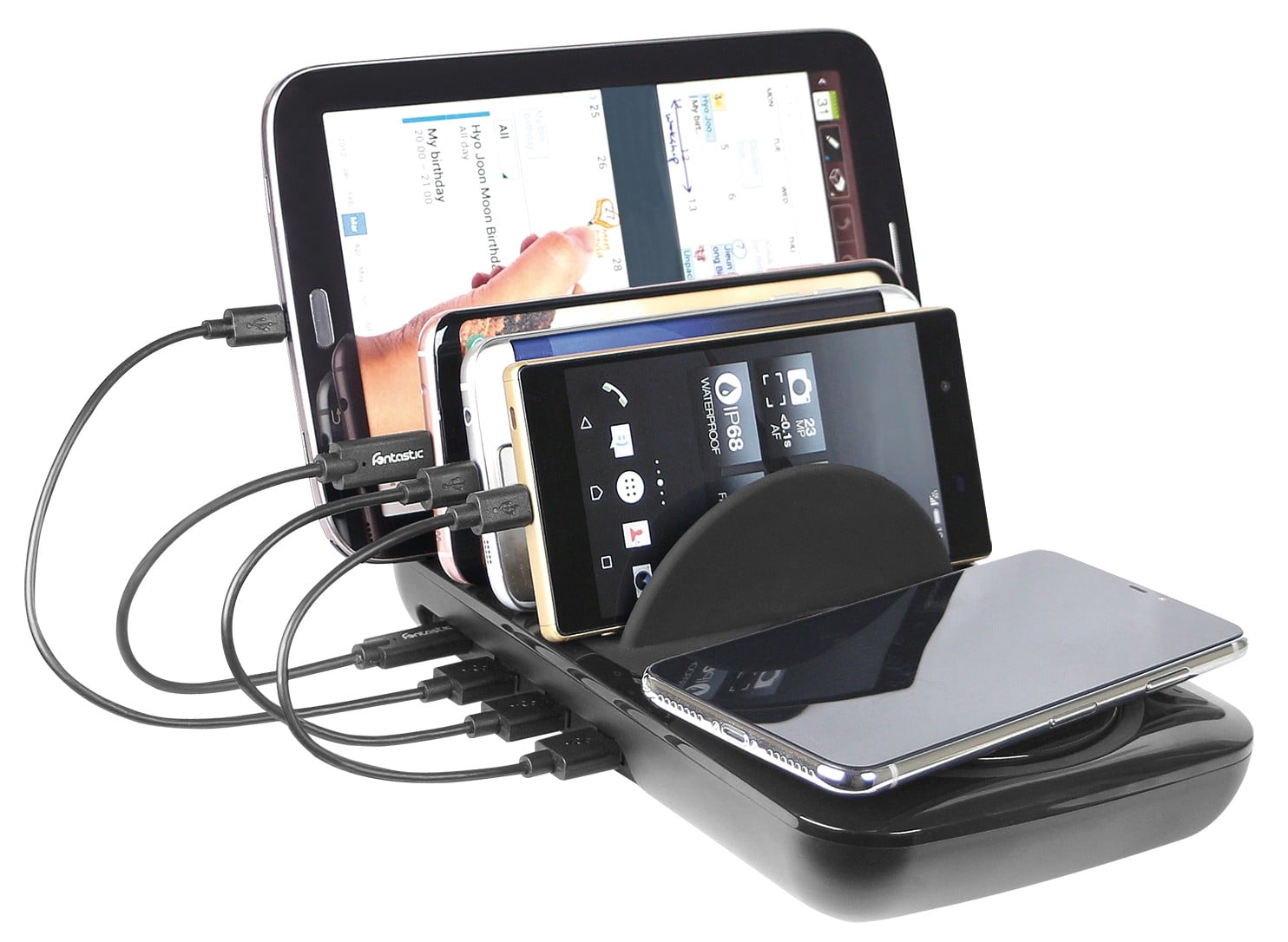 Docking Station USB 5 posti con Caricabatterie Wireless Removibile - Fontastic I-CHARGE-4P-WRC