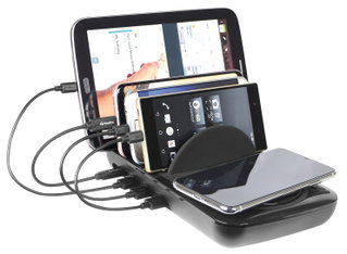USB Docking Station 5 Slots with Wireless Charger - Fontastic I-CHARGE-4P-WRC