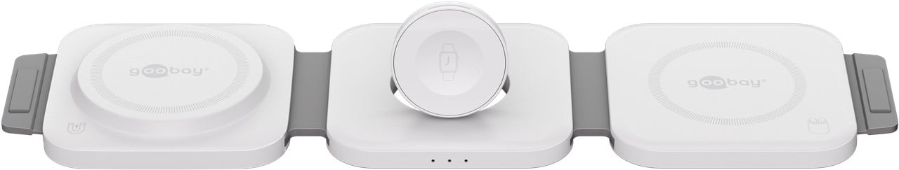 Caricatore Qi Wireless Caricabatterie 3in1 Stazione di Ricarica Pieghevole 15W - Goobay I-CHARGE-WR315W