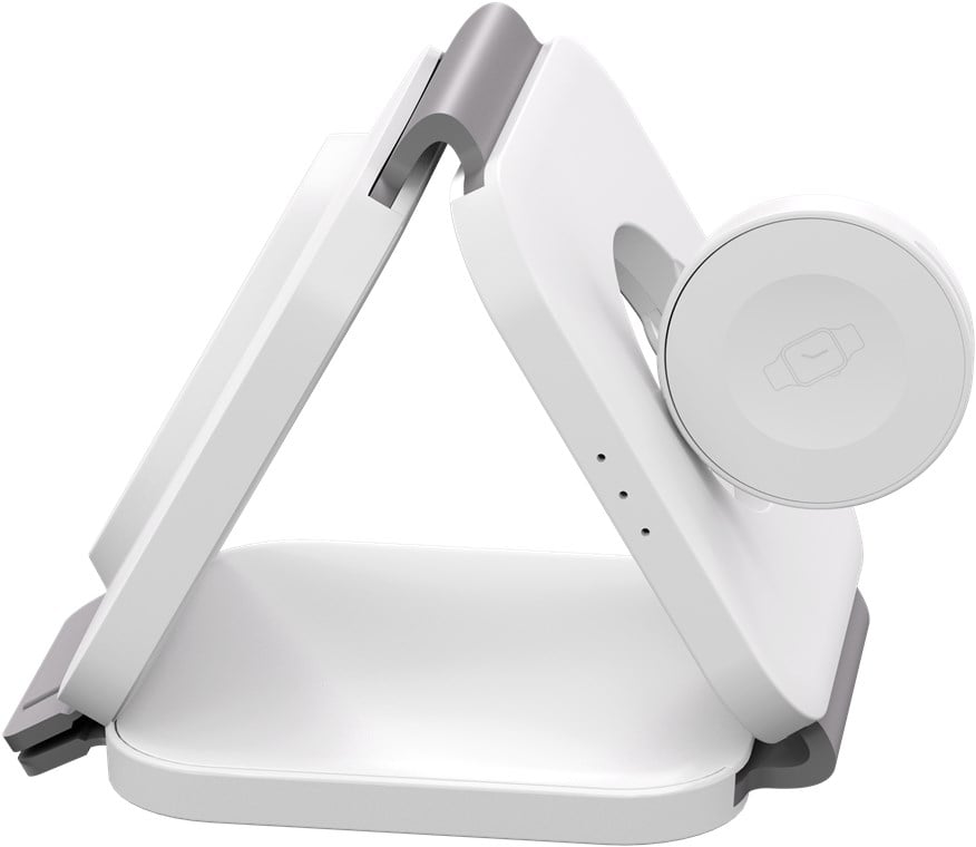 Caricatore Qi Wireless Caricabatterie 3in1 Stazione di Ricarica Pieghevole 15W - Goobay I-CHARGE-WR315W