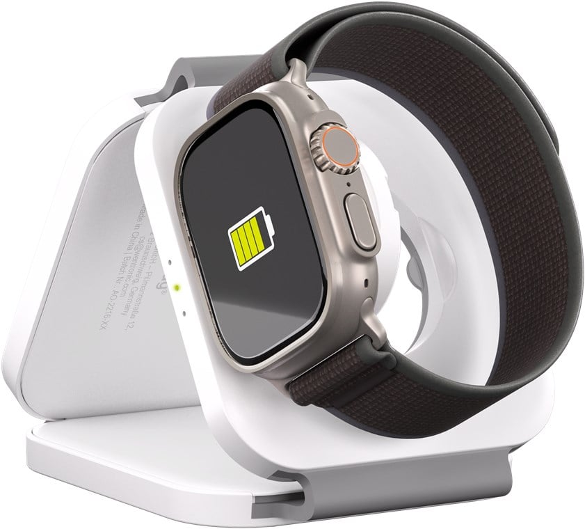 Caricatore Qi Wireless Caricabatterie 3in1 Stazione di Ricarica Pieghevole 15W - Goobay I-CHARGE-WR315W