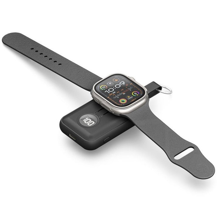 Wireless Magnetic Power Bank for Apple Watch 2500 mAh 2,5W Black - Goobay I-CHARGE-WR5W