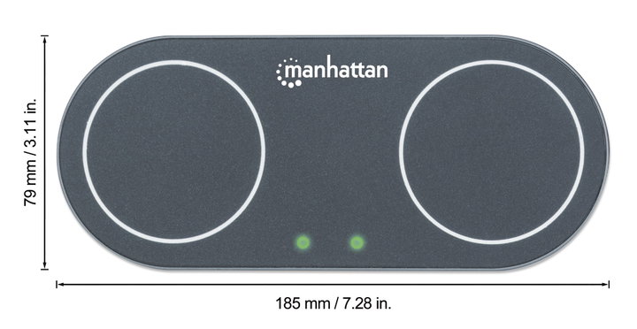 Doppia Stazione di Ricarica Wireless 30W - Manhattan I-CHARGE-WRDUA