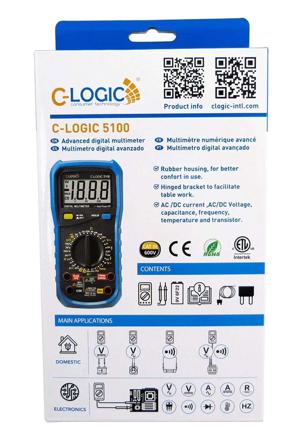 Multimetro Digitale 2000 Counts - C-Logic I-CLOGIC-5100