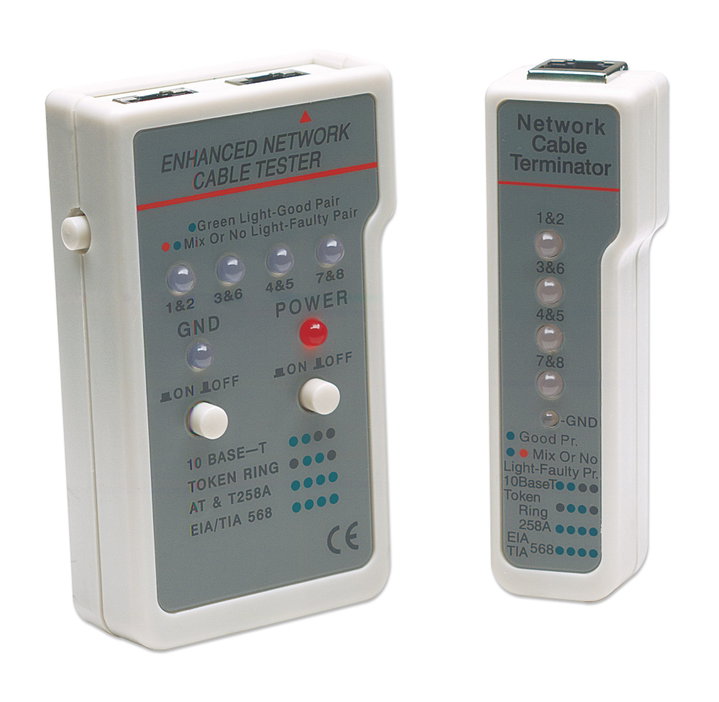 Network Cable Tester RJ45/RJ11 UTP/STP/FTP - Intellinet I-CT EN-01