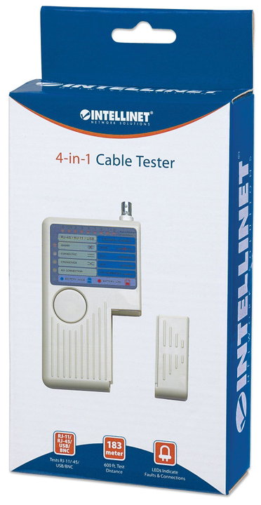 Remote Tester for Ethernet Networks 4-in-1 RJ11/RJ45/USB/BNC - Intellinet I-CT MULTI