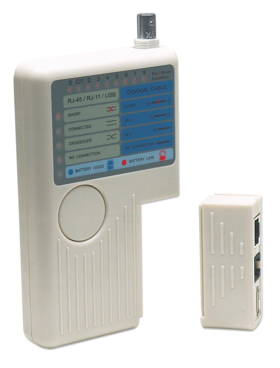 Remote Tester for Ethernet Networks 4-in-1 RJ11/RJ45/USB/BNC - Intellinet I-CT MULTI