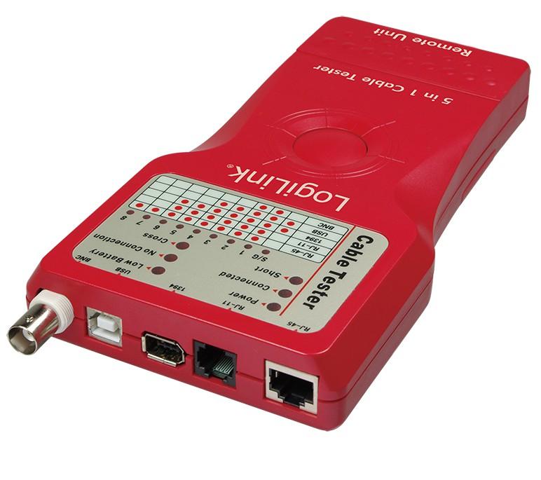 Tester di Rete per Cavi Firewire RJ45 Cat5 e 6, ISDN, USB e BNC - Logilink I-CT PRO-LAN3