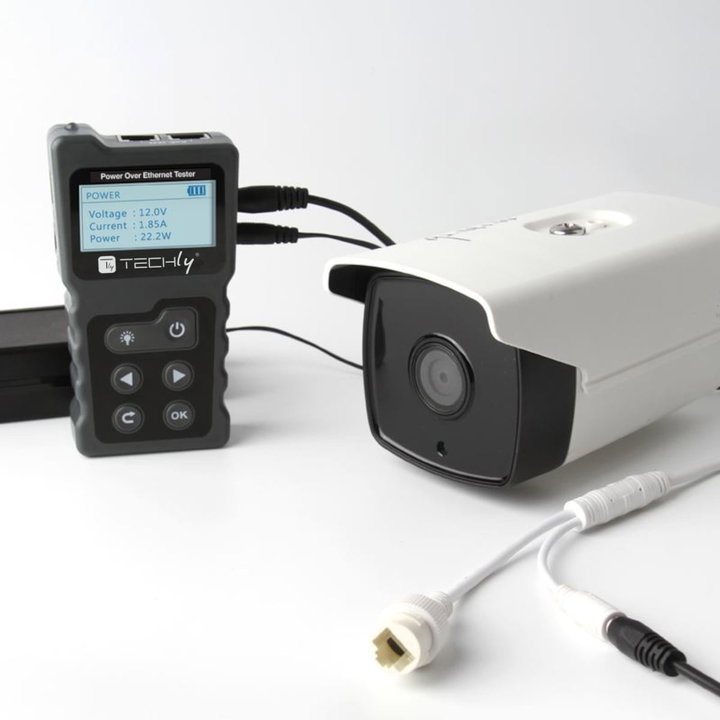 Tester Professionale PoE RJ45 per Cat.5 e Cat.6 - Techly I-CT PRO-POECK