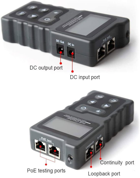 Tester Professionale PoE RJ45 per Cat.5 e Cat.6 - Techly I-CT PRO-POECK