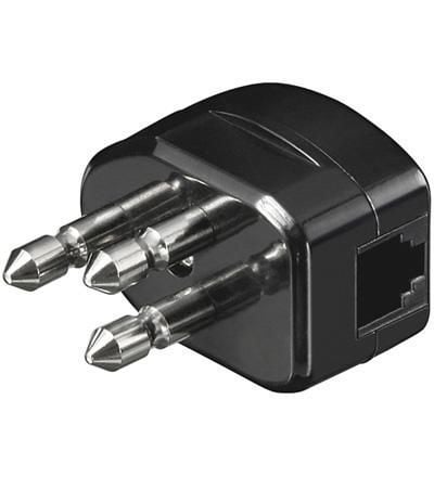 Spina tripolare con RJ11 Nera - Intellinet I-EDL 85