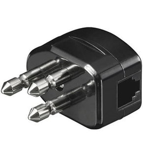 Spina tripolare con RJ11 Nera - Intellinet I-EDL 85