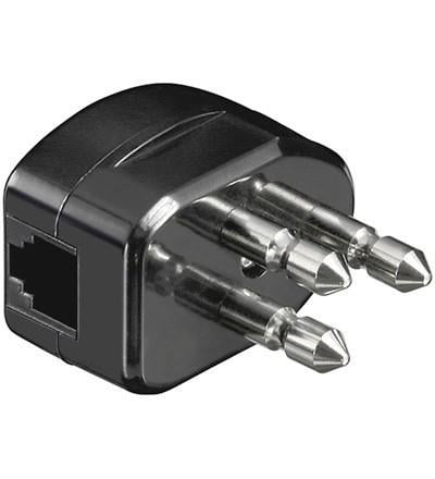 Spina tripolare con RJ11 Nera - Intellinet I-EDL 85