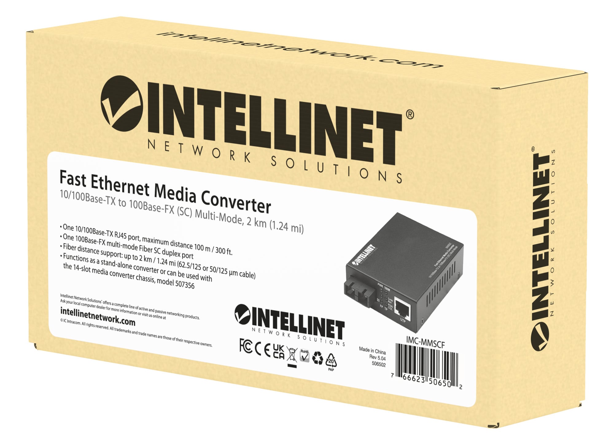 Converter RJ 45 - Fiber SC Multimodale 100 Mbps - Intellinet I-ET FX-SC