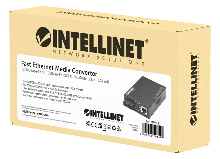 Converter RJ45 - SC Fiber 100Base-TX Multimode - Intellinet I-ET FX-SC