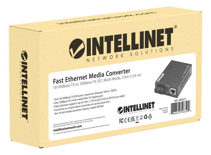 Converter RJ45 - SC Fiber 100Base-TX Multimode - Intellinet I-ET FX-SC