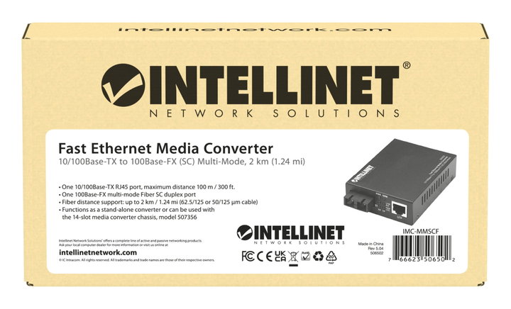 Converter RJ45 - SC Fiber 100Base-TX Multimode - Intellinet I-ET FX-SC
