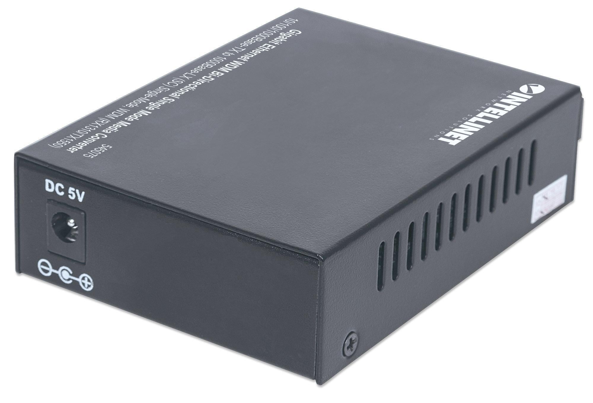 Media converter Gigabit Ethernet WDM Bidirezionale Single Mode RX1310/TX1550 - Intellinet I-ET LX-WDM2