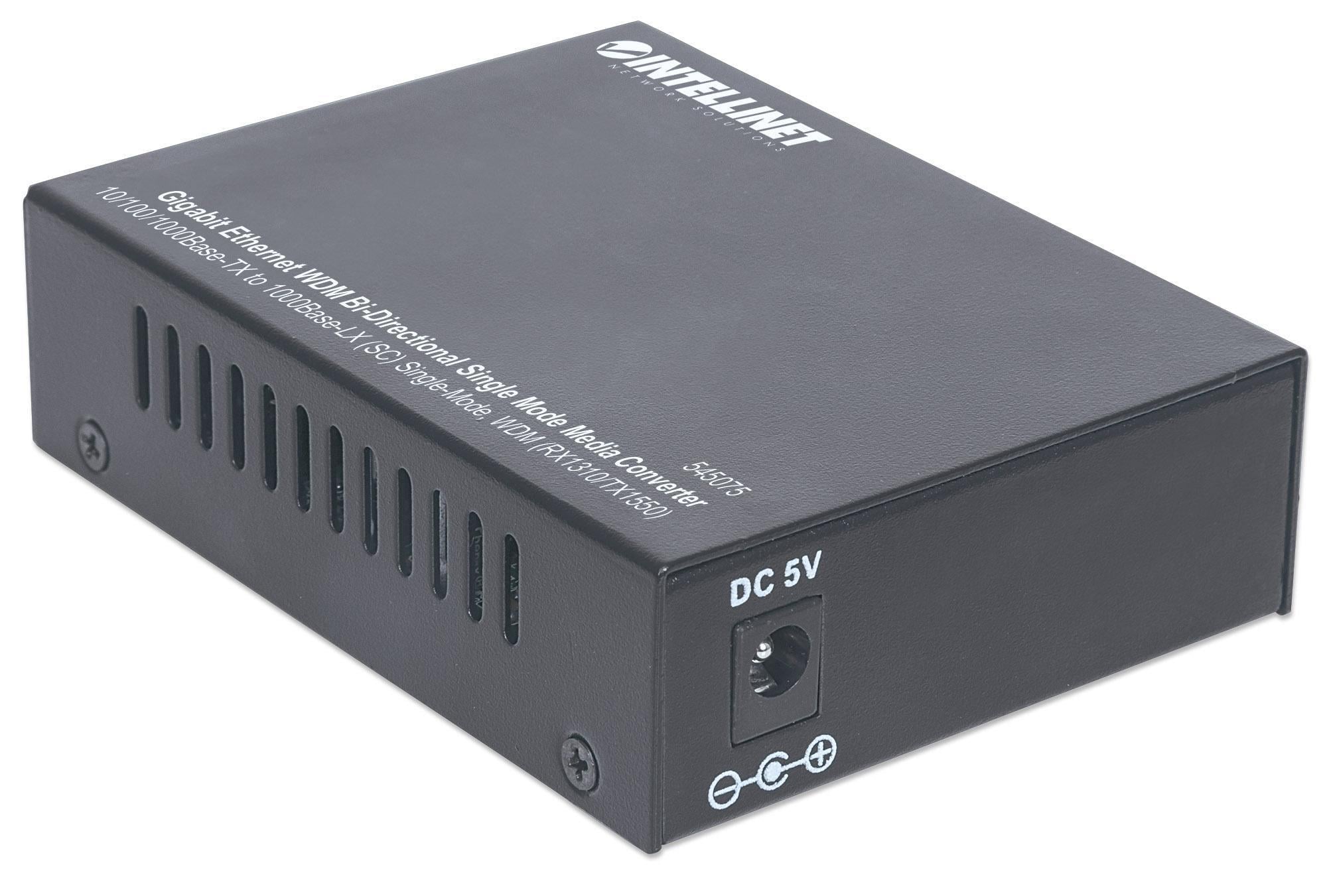 Media converter Gigabit Ethernet WDM Bidirezionale Single Mode RX1310/TX1550 - Intellinet I-ET LX-WDM2