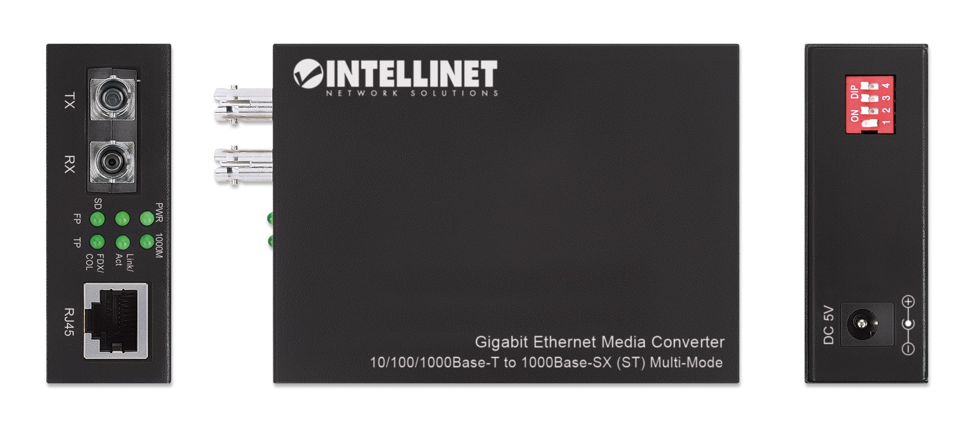 Media Converter Gigabit Ethernet Fibra ST Multimodale - Intellinet I-ET ST-GIGA