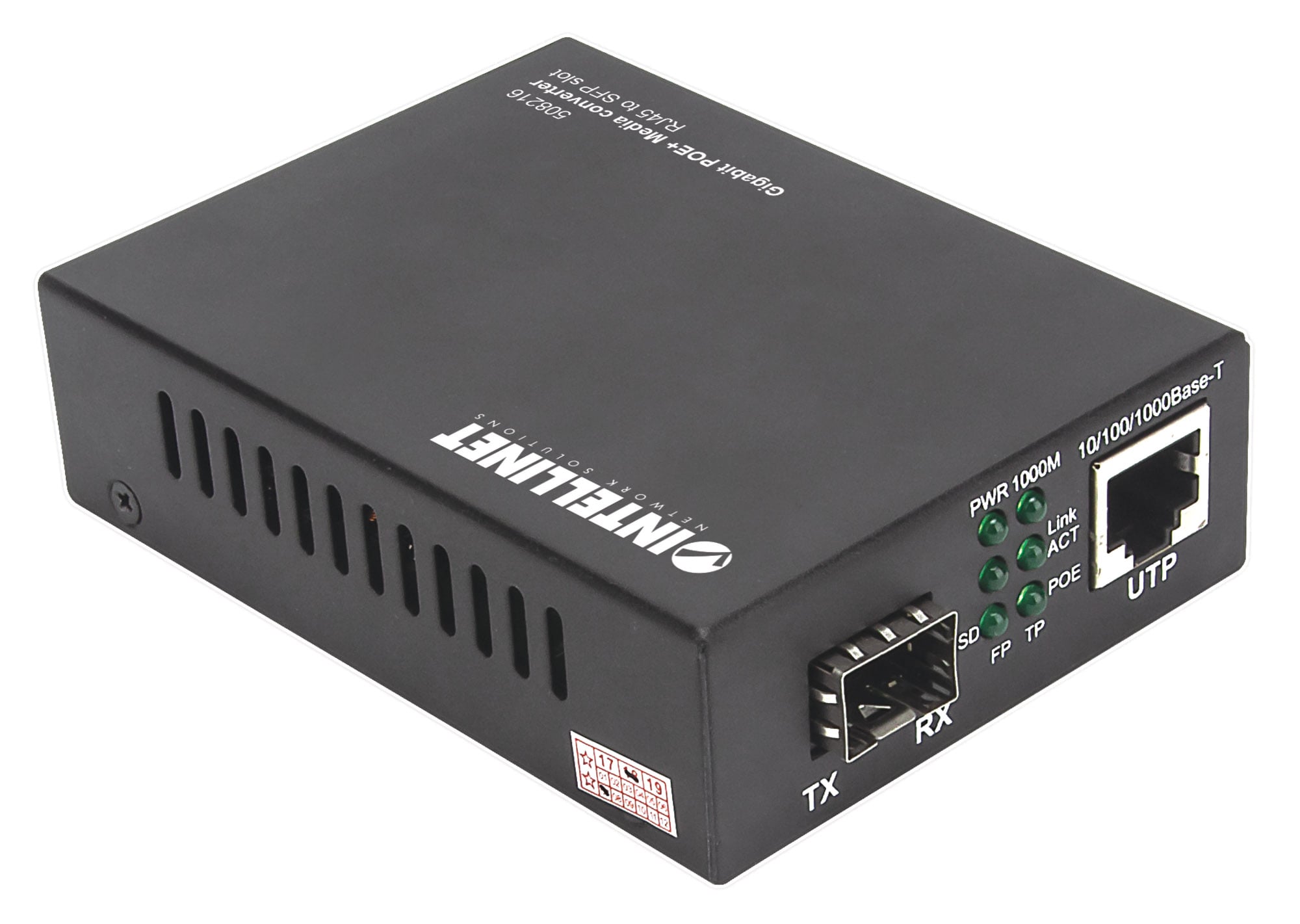Media Converter Gigabit PoE+ - Intellinet I-ET SX-MGBICP