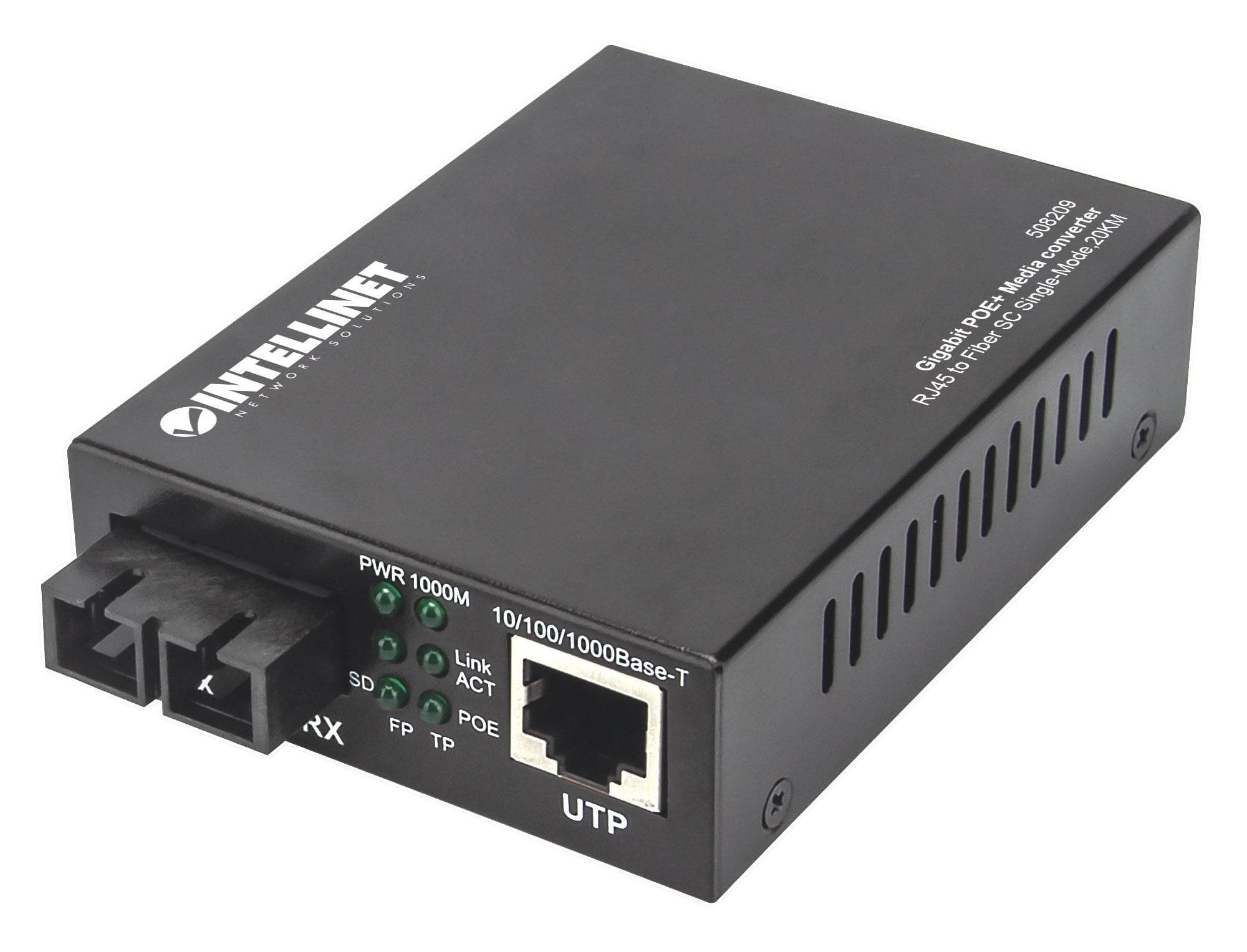 Media Converter Gigabit PoE+ - Intellinet I-ET SX-SCSM20P