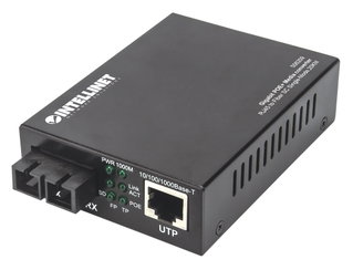 Media Converter Gigabit PoE+ SC Single-mode 20 km - Intellinet I-ET SX-SCSM20P